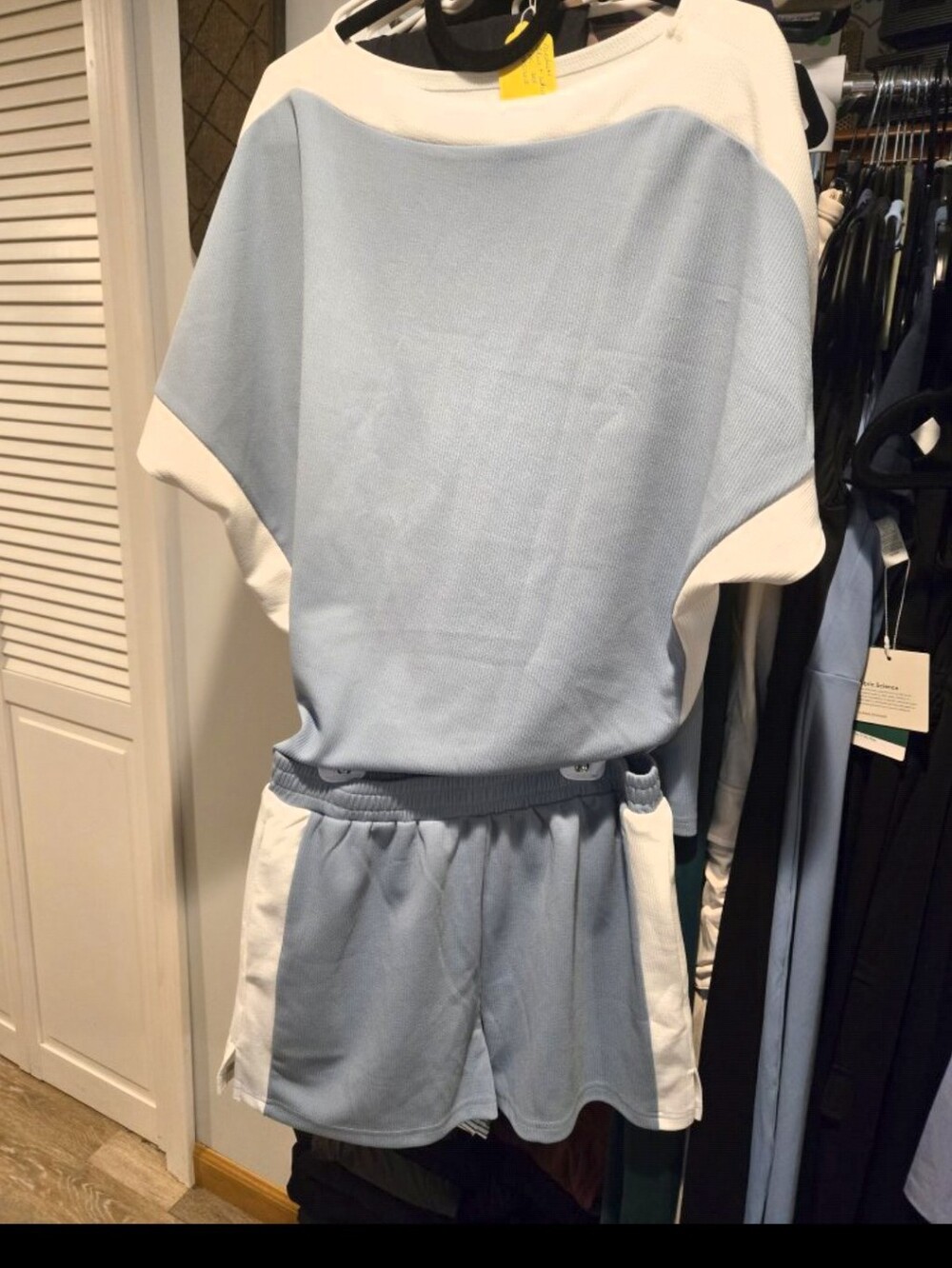 Light Blue and White Two-Piece Athletic Set